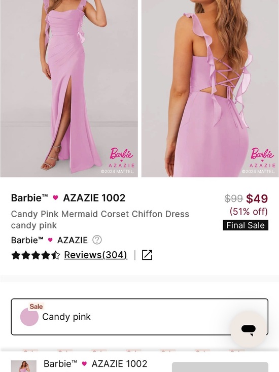 Azazie Dresses & Skirts - Azazie Candy Pink Ruffled Corset Lace-Up Evening Gown
